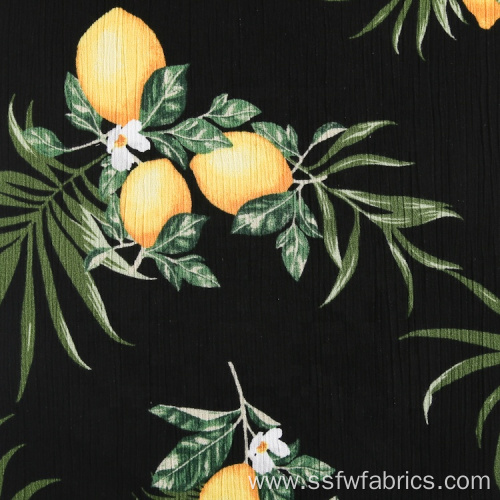 Accept Customization Crepe Fruits Print Rayon Fabric